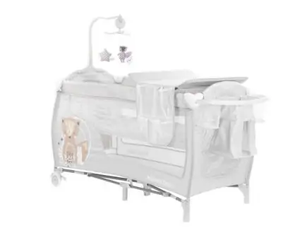 KikkaBoo Dolce Sonno Plus Grey Best Friends 2 levels საწოლ-მანეჟი 2020, 14 image