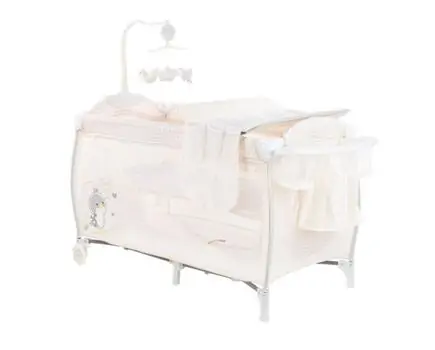 KikkaBoo Dolce Sonno Plus Beige Birdy 2 levels საწოლ-მანეჟი 2020, 7 image