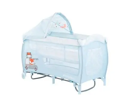 KikkaBoo Dolce Sonno Plus Blue Foxy 2 levels საწოლ-მანეჟი 2020, 6 image