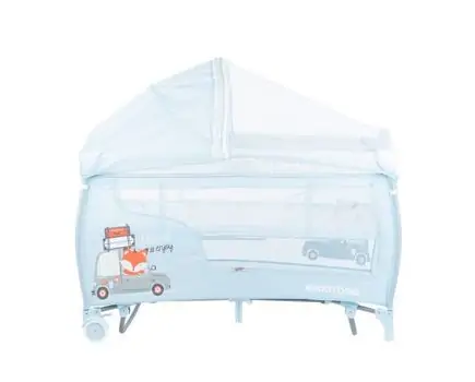 KikkaBoo Dolce Sonno Plus Blue Foxy 2 levels საწოლ-მანეჟი 2020, 8 image