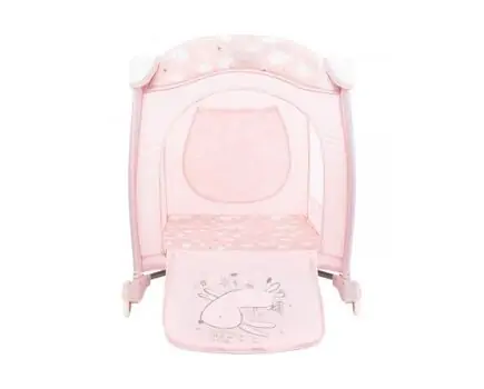 KikkaBoo Dolce Sonno Plus Pink Rabbits 2 levels საწოლ-მანეჟი 2020, 14 image