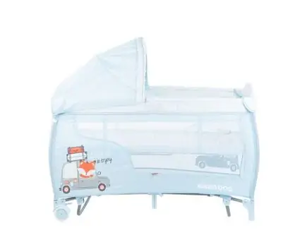 KikkaBoo Dolce Sonno Plus Blue Foxy 2 levels საწოლ-მანეჟი 2020, 7 image