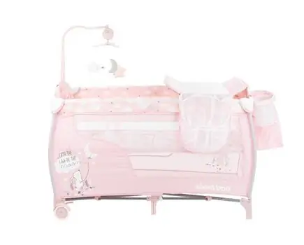 KikkaBoo Dolce Sonno Plus Pink Rabbits 2 levels საწოლ-მანეჟი 2020, 10 image