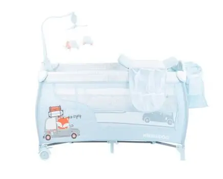 KikkaBoo Dolce Sonno Plus Blue Foxy 2 levels საწოლ-მანეჟი 2020, 15 image