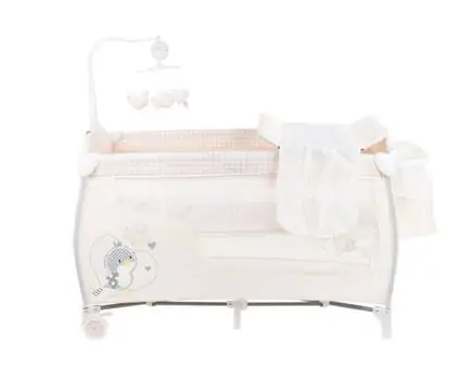 KikkaBoo Dolce Sonno Plus Beige Birdy 2 levels საწოლ-მანეჟი 2020, 12 image
