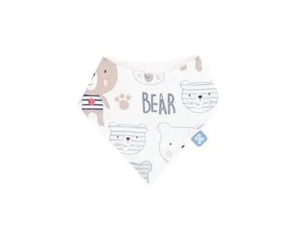 KikkaBoo Muslin baby bib Bear Beige საბავშვო წინსაფარი, 2 image