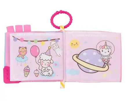 Educational cloth book with teether Happy Unicorn KikkaBoo-ს განსავითარებელი სათამაშო წიგნი, 2 image