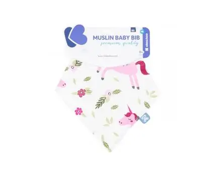 KikkaBoo Muslin baby bib Unicorn საბავშვო წინსაფარი