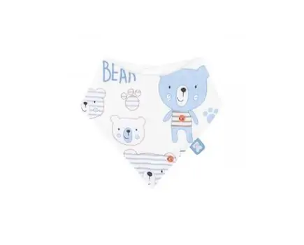 KikkaBoo Muslin baby bib Bear Blue საბავშვო წინსაფარი, 2 image