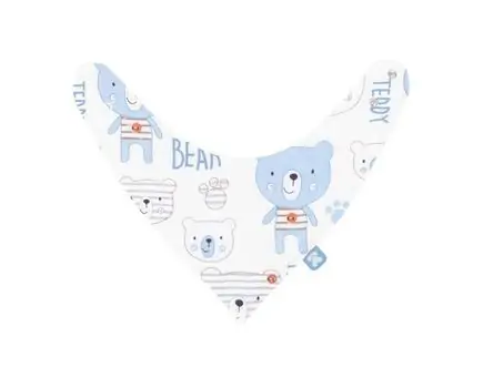 KikkaBoo Muslin baby bib Bear Blue საბავშვო წინსაფარი, 3 image