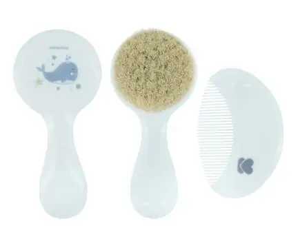 KikkaBoo-ს საბავშვო სავარცხლის ნაკრები Comb and brush with natural bristles Blue