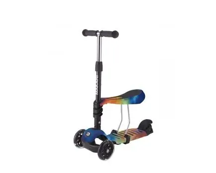 Makani-ს ტრანსფორმერი სკუტერი (სამაკატი) Makani Scooter 3 in 1 Ride and Skate Rainbow