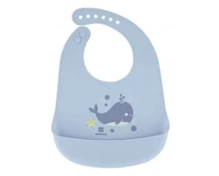 KikkaBoo Silicone bib Sea World Whale სილიკონის საბავშვო წინსაფარი