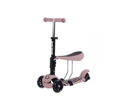Makani-ს ტრანსფორმერი სკუტერი (სამაკატი) Scooter 3 in 1 Pastel Pink