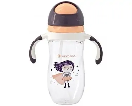 KikkaBoo-ს წვენის ბოთლი Tritan sippy cup with a straw 300ml Supergirl
