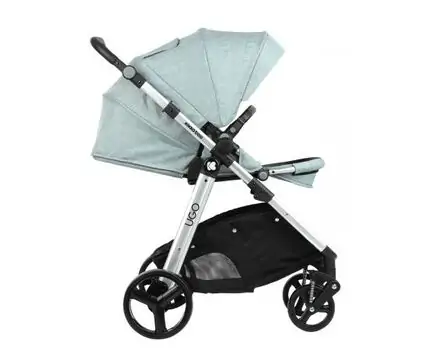 KikkaBoo UGO Light Mint Melange 4in1 საბავშვო ეტლის კომპლექტი, 12 image