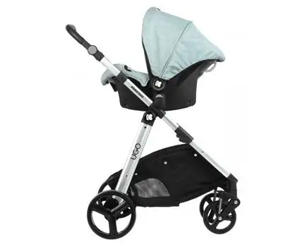 KikkaBoo UGO Light Mint Melange 4in1 საბავშვო ეტლის კომპლექტი, 9 image
