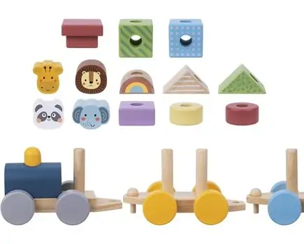 Tooky Toy My Forest Friends Stacking Animals Train - ხის განსავითარებელი სათამაშო მატარებელი, 4 image