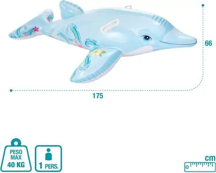 Intex 58535NP Lil' Dolphin Ride-On- გასაბერი ლეიბი, 5 image