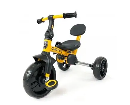 Makani Tricycle Giovi Yellow საბავშვო ველო-ეტლი, 15 image