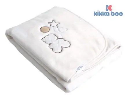 KikkaBoo-ს ახალშობილის პლედი Luxury blanket with embroidery Beige 80/110 cm