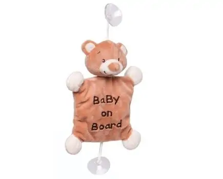 Plush bear baby on board toy KikkaBoo-ს ახალშობილის სათამაშო მანქანისთვის