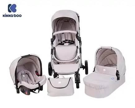 KikkaBoo UGO Light Grey Melange 4in1 საბავშვო ეტლის კომპლექტი