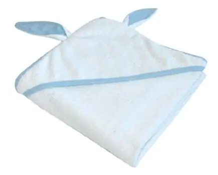 KikkaBoo-ს ახალშობილის პირსახოცი Hooded towel Little Bunny blue