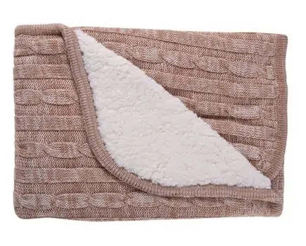 KikkaBoo-ს ახალშობილის პლედი Knitted Blanket Sherpa Beige Melange