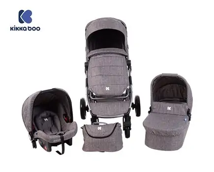 KikkaBoo UGO Dark Grey Melange 4in1 საბავშვო ეტლის კომპლექტი