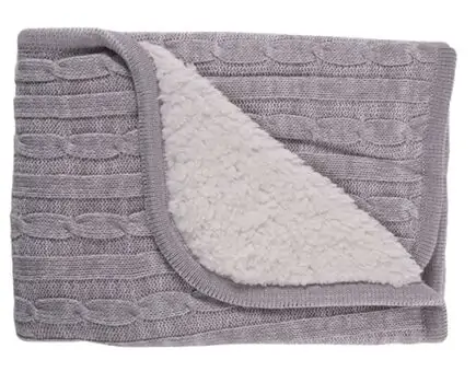KikkaBoo-ს ახალშობილის პლედი Knitted Blanket Sherpa Grey Melange