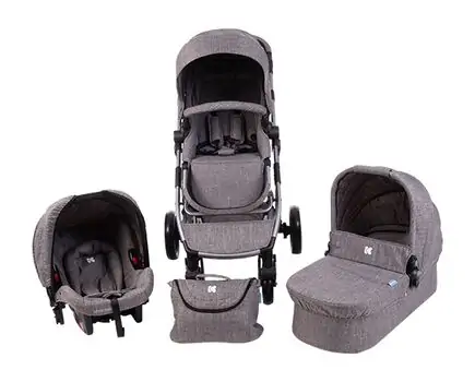 KikkaBoo UGO Dark Grey Melange 4in1 საბავშვო ეტლის კომპლექტი, 2 image