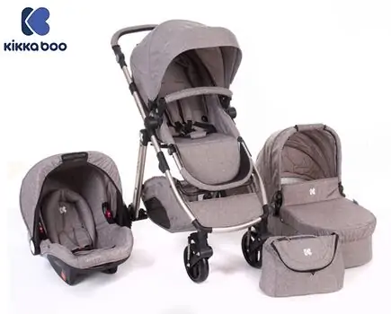 KikkaBoo UGO Melange Beige 4in1 საბავშვო ეტლის კომპლექტი