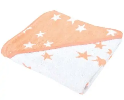 KikkaBoo-ს ახალშობილის პირსახოცი Hooded towel, Stars, Peach