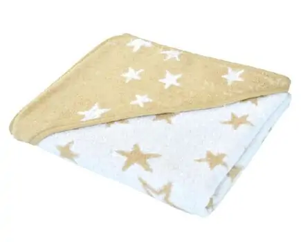 KikkaBoo-ს ახალშობილის პირსახოცი Hooded towel, Stars, Beige