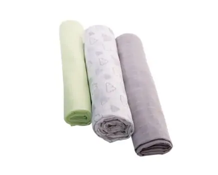 KikkaBoo-ს ახალშობილის გასახვევი Muslin swaddles set 3 pcs Clouds