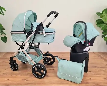 KikkaBoo Alba Mint 3in1 საბავშვო ეტლის კომპლექტი