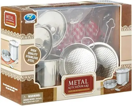 Stainless Steel Cooking Tools Toy Set -  სათამაშო სამზარეულოს აქსესუარები