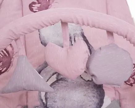 KikkaBoo Foliage Pink Rabbits საბავშვო შეზლონგი, 7 image
