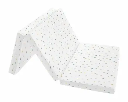 KikkaBoo-ს დასაკეცი ბამბუკის მატრასი Cotton foldable mattress 60/120/5 Triangles