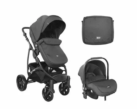KikkaBoo Nala Black 3in1 ახალშობილის ეტლის კომპლექტი