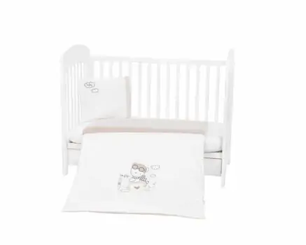 KikkaBoo-ს საბავშვო თეთრეულის 5 ნაჭრიანი ნაკრები Bedding set 5pcs embroidery Dreamy Flight