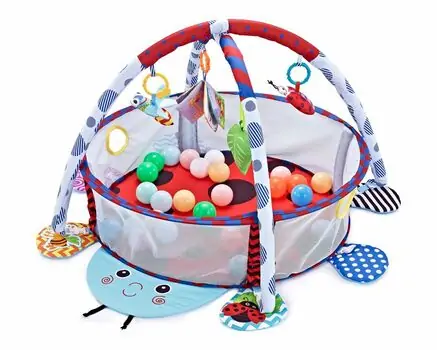 KikkaBoo-ს განსავითარებელი ხალიჩა Playmat with 30 Balls LadyBug
