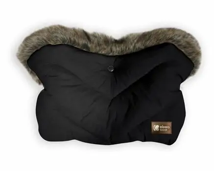 KikkaBoo-ს ხელთათმანი ეტლისთვის Handmuff Luxury Fur Black