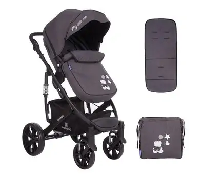 KikkaBoo Beloved Dark Grey 3in1 ახალშობილის ეტლი, 2 image