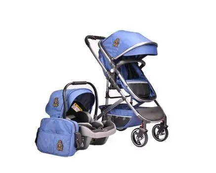 KikkaBoo Tiara 3in1 Dark Blue ახალშობილის ეტლის კომპლექტი