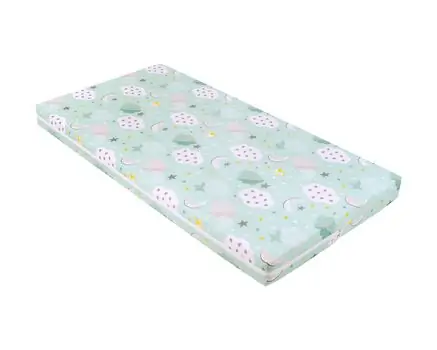 KikkaBoo-ს ბამბის მატრასი Mattress Fantasia Plus 60x120x8cm Clouds Mint