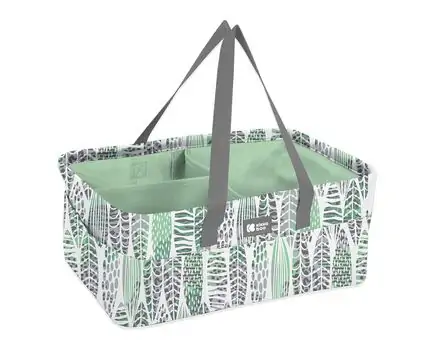 KikkaBoo Diaper Organizer Leaves Mint საბავშვო აქსესუარების ორგანაიზერი