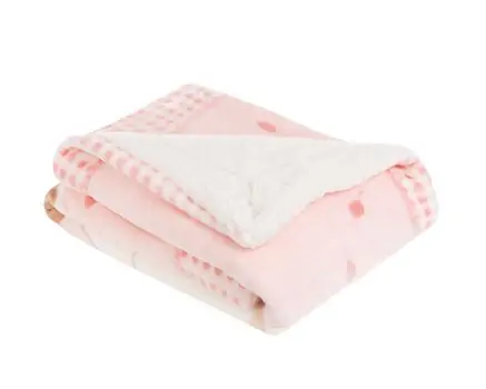 KikkaBoo-ს ახალშობილის პლედი Super soft baby blanket with sherpa 80/110 Polar Fisher Pink, 2 image