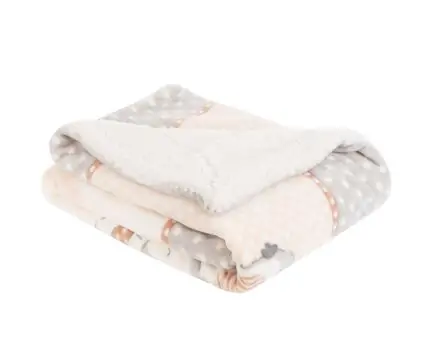 KikkaBoo-ს ახალშობილის პლედი Super soft baby blanket with sherpa 80/110 Pingui Family Beige, 2 image